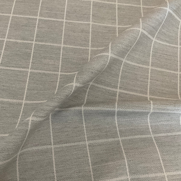 Sunbrella Boxi Fog Gray Check Outdoor Upholstery Fabric
