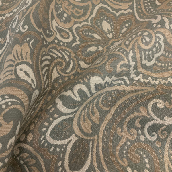 Sunbrella Carina Mist Blue Paisley Outdoor Upholstery Fabric