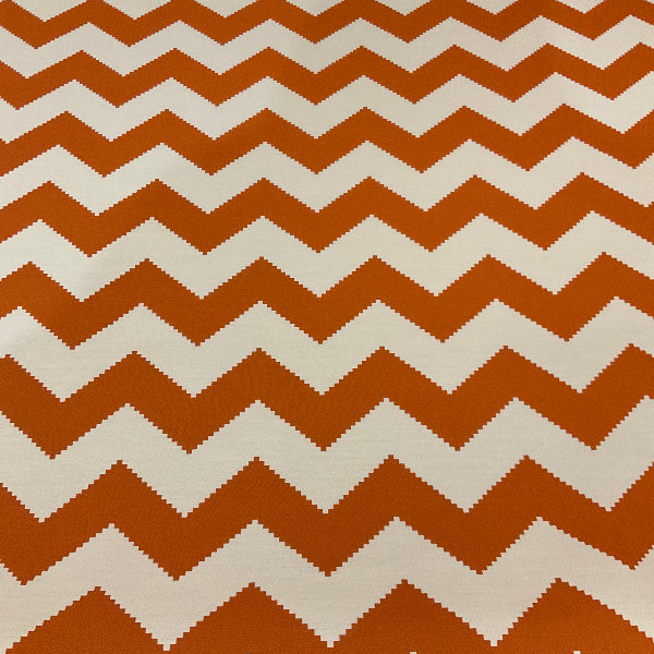 Sunbrella Flair Canyon Orange White Outdoor Upholstery Fabric