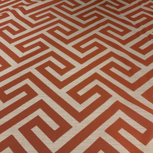 Sunbrella Greek Key Maze Papaya Outdoor Upholstery Fabric
