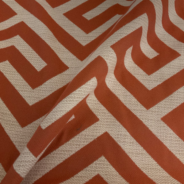 Sunbrella Greek Key Maze Papaya Outdoor Upholstery Fabric