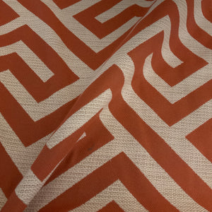 Sunbrella Greek Key Maze Papaya Outdoor Upholstery Fabric