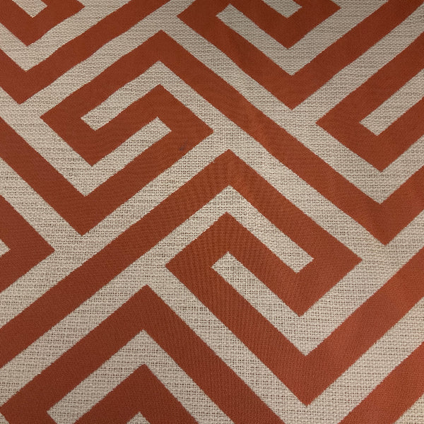 Sunbrella Greek Key Maze Papaya Outdoor Upholstery Fabric