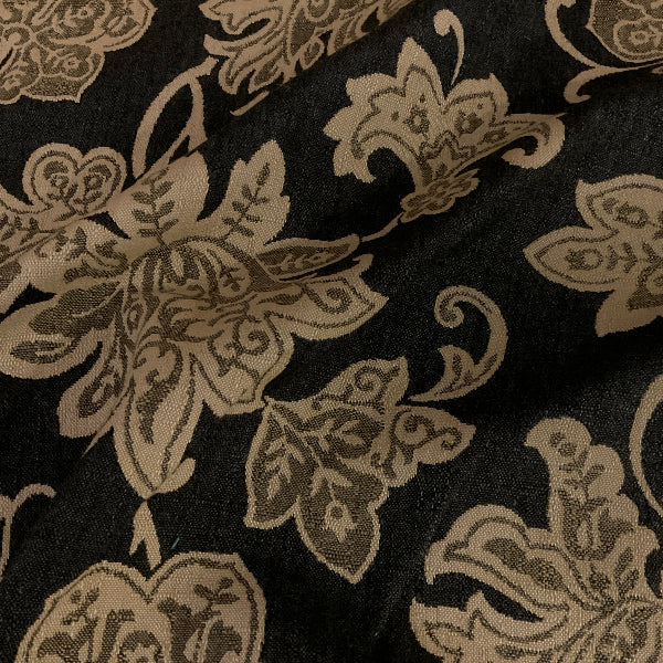Sunbrella Heiress Carbon Black Paisley Outdoor Upholstery Fabric