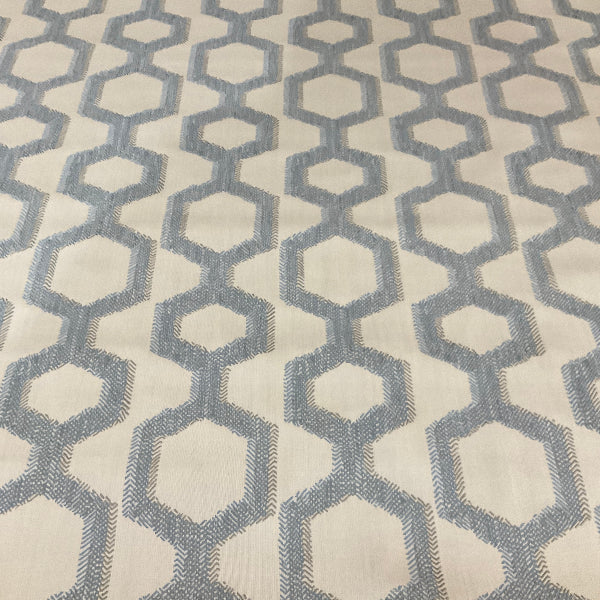 Sunbrella Honeycomb Fret Blue Outdoor Upholstery Fabric