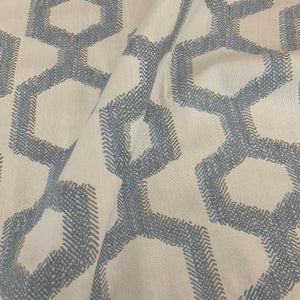 Sunbrella Honeycomb Fret Blue Outdoor Upholstery Fabric