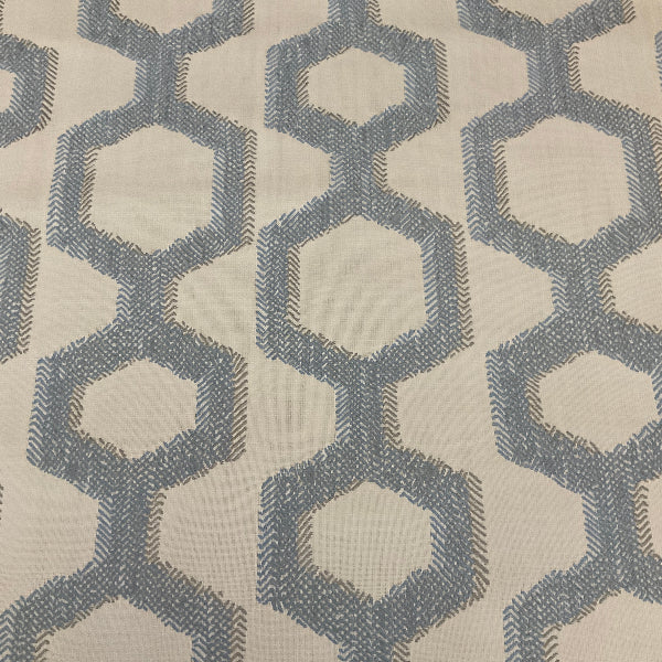 Sunbrella Honeycomb Fret Blue Outdoor Upholstery Fabric