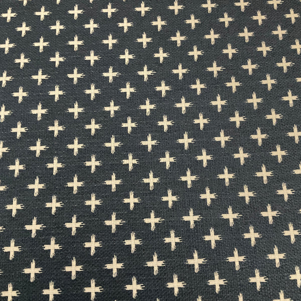  Sunbrella Ikat Cross II Denim Blue Outdoor Upholstery Fabric