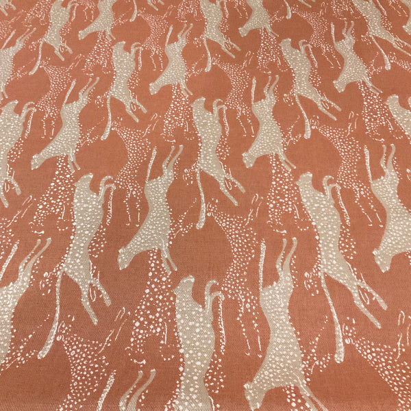 Sunbrella Leopard Leap Clay Orange Outdoor Upholstery Fabric