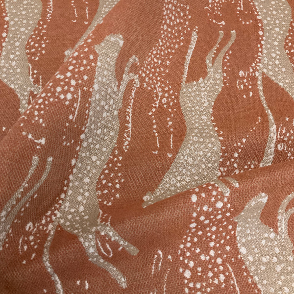 Sunbrella Leopard Leap Clay Orange Outdoor Upholstery Fabric