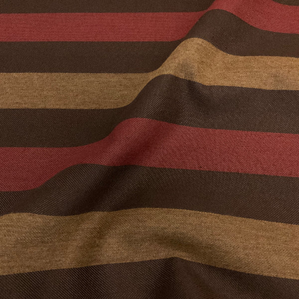 Sunbrella Maximillion Redwood Brown Stripe Outdoor Upholstery Fabric