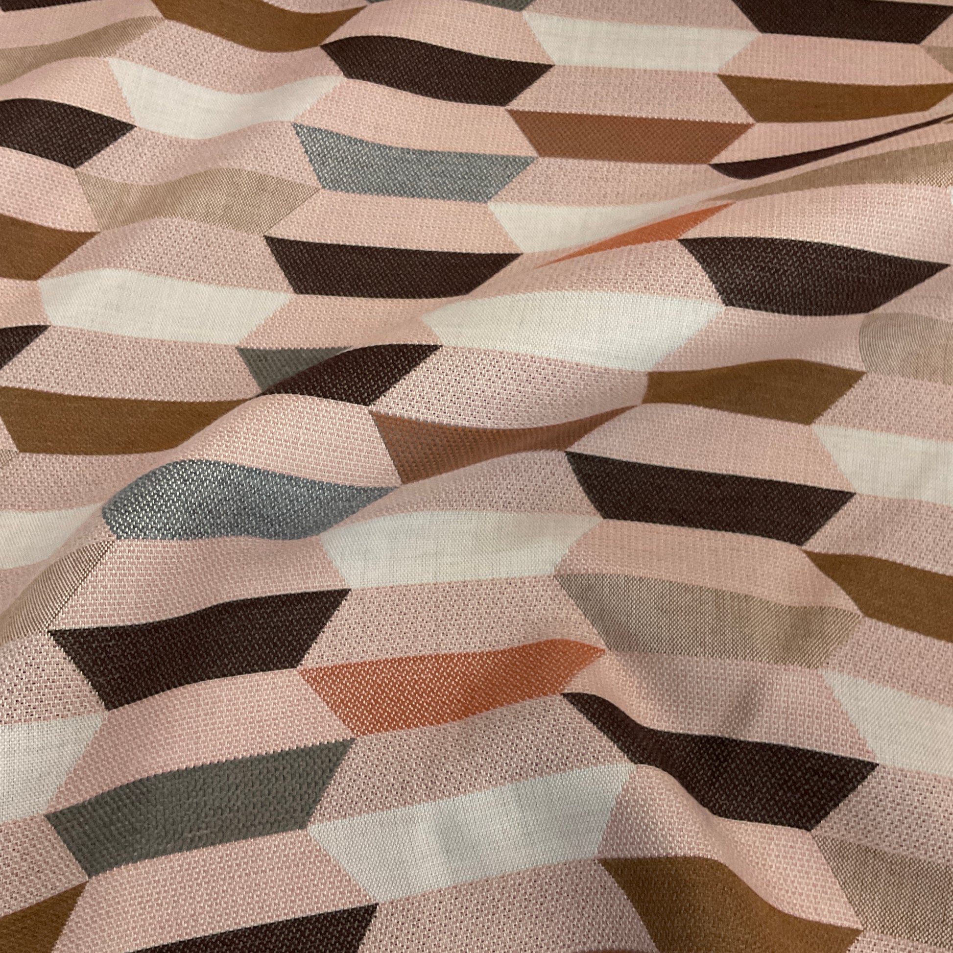 Sunbrella Precise Sangria Pink Geometric Outdoor Upholstery Fabric