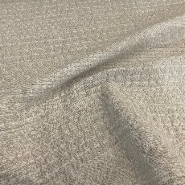 Sunbrella Roy White Smoke Gray Quilted Stripe Outdoor Upholstery Fabric