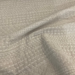 Sunbrella Roy White Smoke Gray Quilted Stripe Outdoor Upholstery Fabric