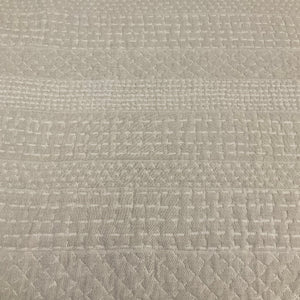 Sunbrella Roy White Smoke Gray Quilted Stripe Outdoor Upholstery Fabric