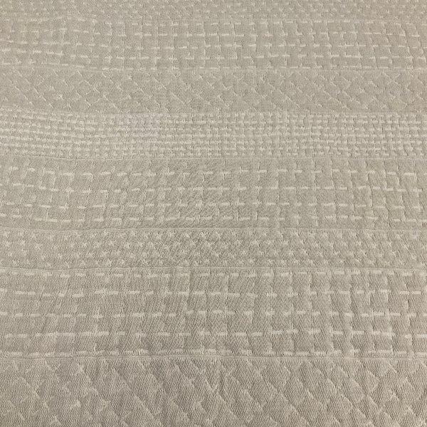 Sunbrella Roy White Smoke Gray Quilted Stripe Outdoor Upholstery Fabric