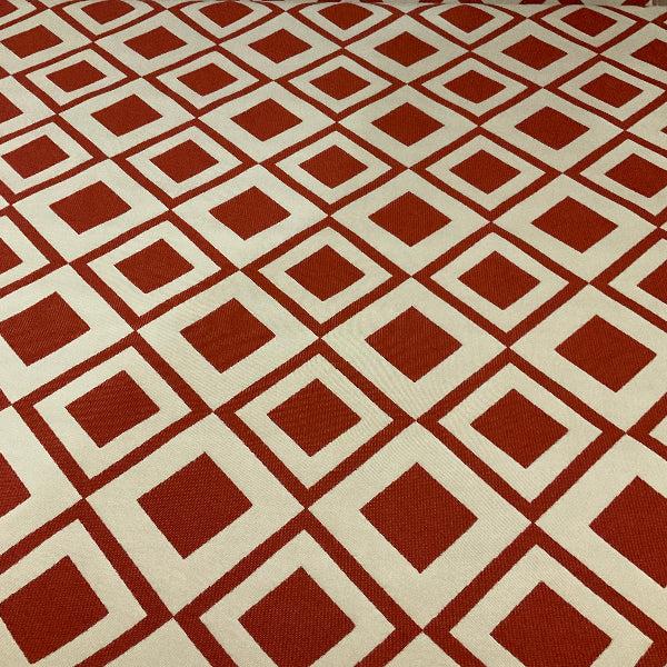 Sunbrella Savvy Sangria Red White Outdoor Upholstery Fabric