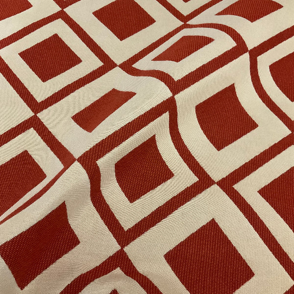 Sunbrella Savvy Sangria Red White Outdoor Upholstery Fabric