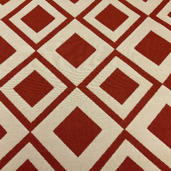 Sunbrella Savvy Sangria Red White Outdoor Upholstery Fabric