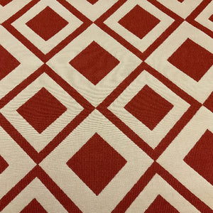 Sunbrella Savvy Sangria Red White Outdoor Upholstery Fabric