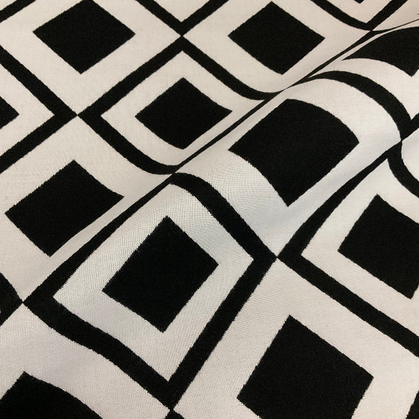 Sunbrella Savy Onyx Black White Outdoor Upholstery Fabric