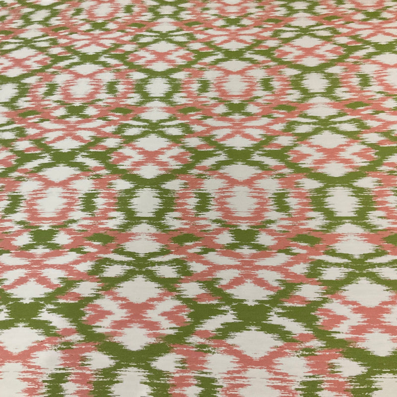 Sunbrella Spring Ikat Green Pink Outdoor Upholstery Fabric