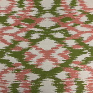 Sunbrella Spring Ikat Green Pink Outdoor Upholstery Fabric