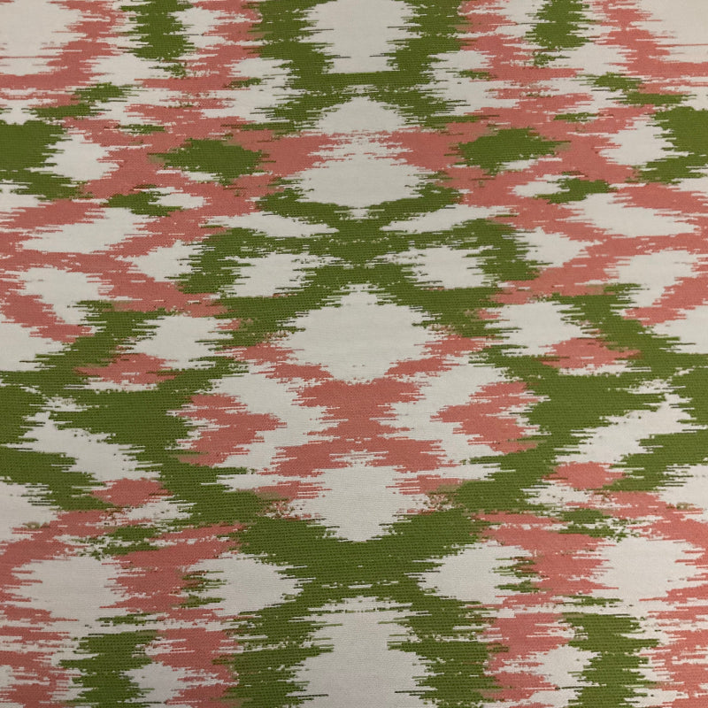 Sunbrella Spring Ikat Green Pink Outdoor Upholstery Fabric