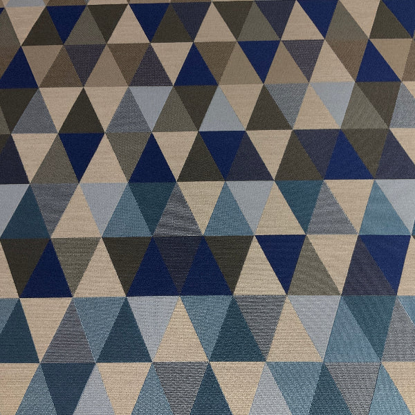 Sunbrella Triangles Cool Blue Outdoor Upholstery Fabric by the yard
