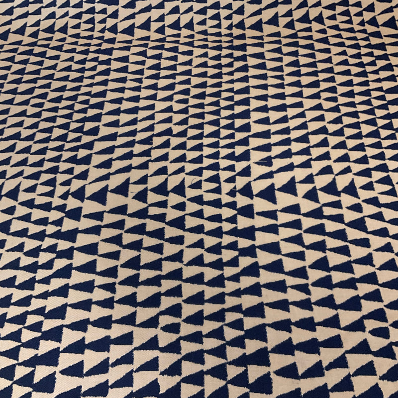 Sunbrella Triangles Indigo Blue Outdoor Upholstery Fabric