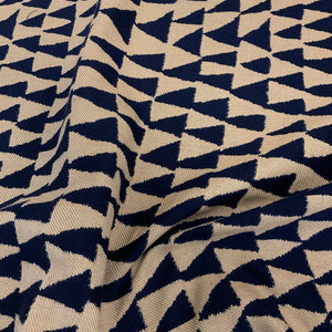 Sunbrella Triangles Indigo Blue Outdoor Upholstery Fabric