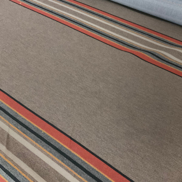 Sunbrella Yakima Park Mineral Umber Gray Stripe Outdoor Upholstery Fabric