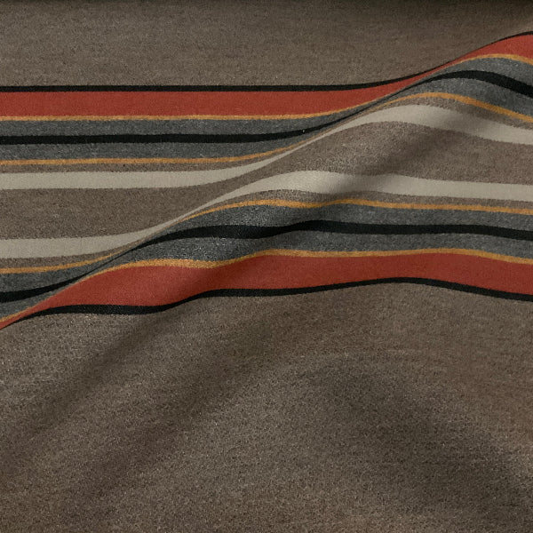 Sunbrella Yakima Park Mineral Umber Gray Stripe Outdoor Upholstery Fabric