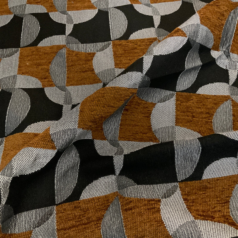 Swavelle Acoustics Metal Gray Geometric Chenille Upholstery Fabric