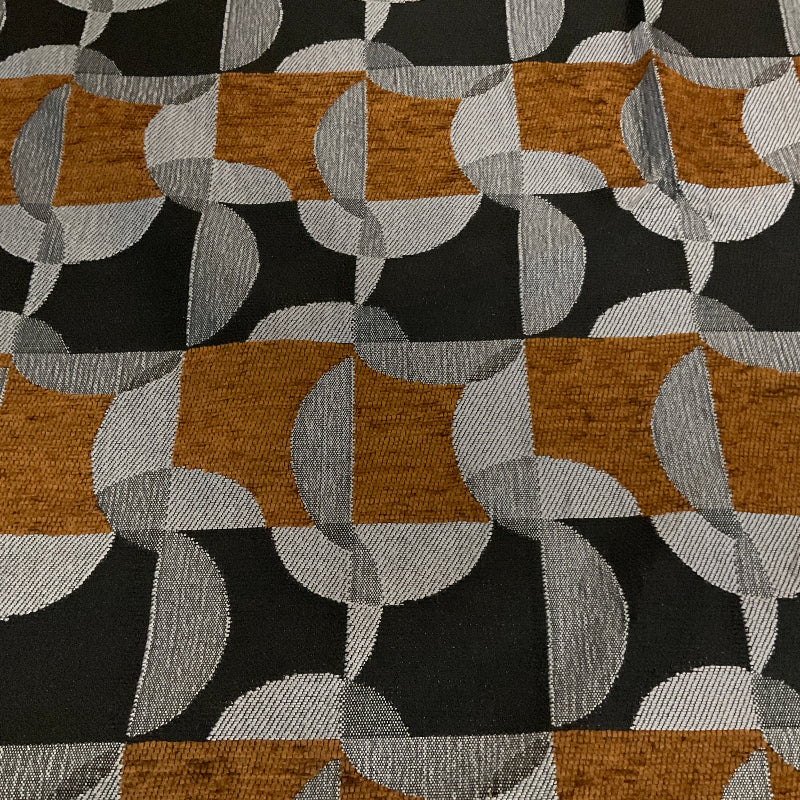 Swavelle Acoustics Metal Gray Geometric Chenille Upholstery Fabric