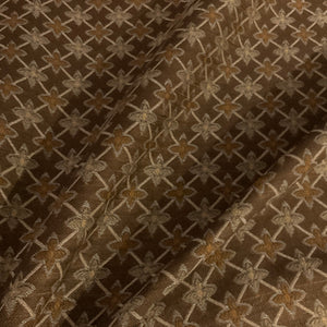 Swavelle Brown Gold Diamond Design Upholstery Fabric