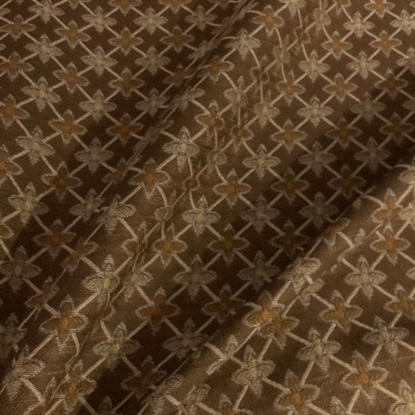 Swavelle Brown Gold Diamond Design Upholstery Fabric