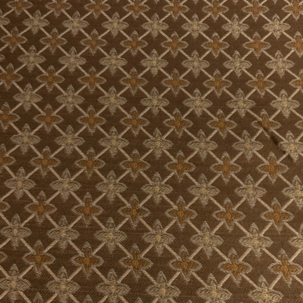 Swavelle Brown Gold Diamond Design Upholstery Fabric