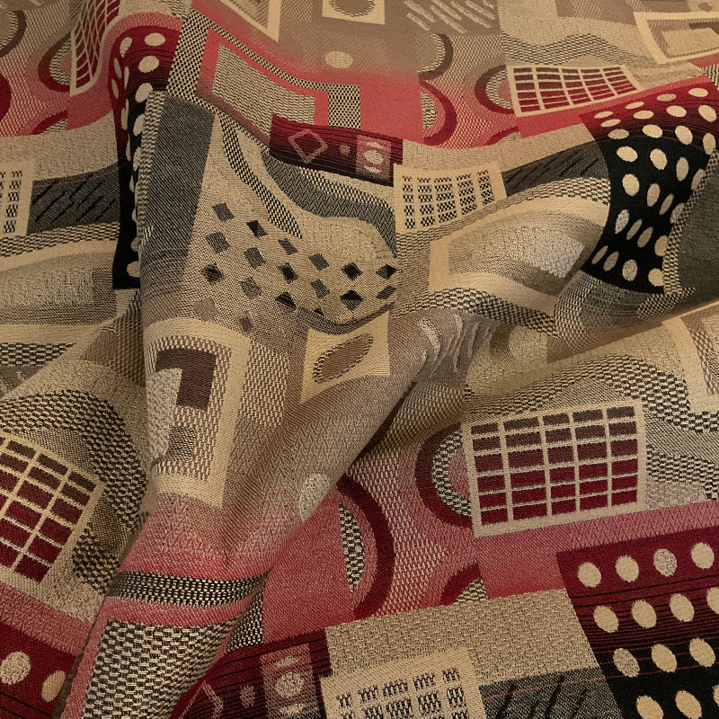 Swavelle Dice Crimson Red Geometric Upholstery Fabric