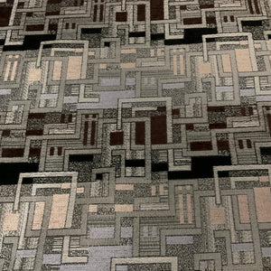 Terry Platinum Gray Geometric Design Chenille Upholstery Fabric