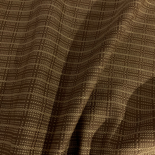 Tone on Tone Brown Check Design Upholstery Fabric
