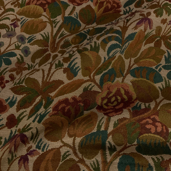 Traditional Floral Green Tapestry Upholstery Fabric