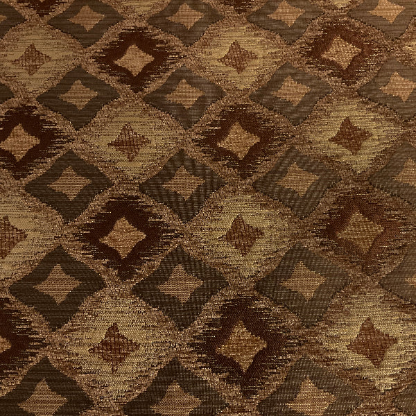 Triton Coin Brown Chenille Diamond Upholstery Fabric