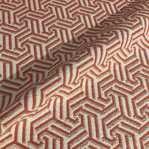 Valdese Coral Greekkey Pink Upholstery Fabric