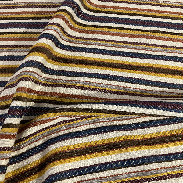 Valdese Trail Braid Multi Colored Stripe Upholstery Fabric