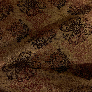 Vintage Brown Damask Designer Upholstery Fabric