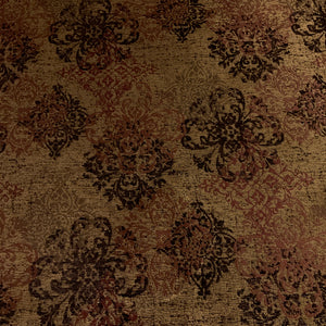 Vintage Brown Damask Designer Upholstery Fabric