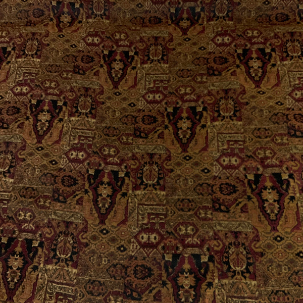 Zara Savory Burgundy Gold Tapestry Upholstery Fabric