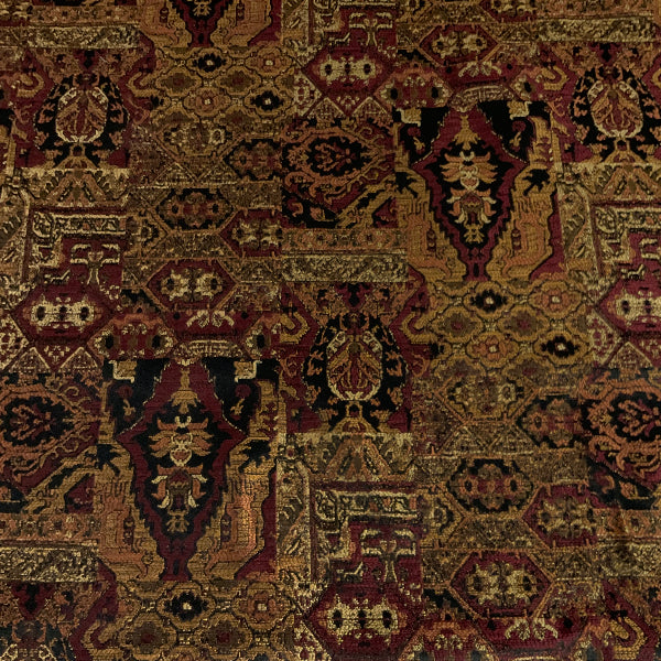 Zara Savory Burgundy Gold Tapestry Upholstery Fabric