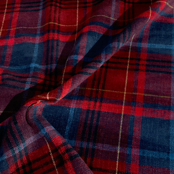 Zimmer Rohde Paros Blue Red Plaid Upholstery Fabric